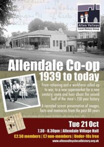 Allen Valley Local History Group - talk starts at 7.30pm @ Main Hall, Small Hall,Kitchen