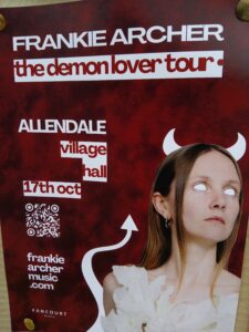 Frankie Archer doors open 7.30pm music 8pm @ Main Hall, Small Hall,Kitchen, Green Room, foyer, bar