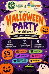 Shaftoe Young Farmers Halloween Party for children 5pm to 7pm @ Main hall and access to kitchen