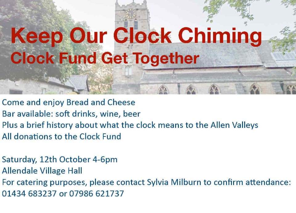 Wine and Cheese fund raiser for St Cuthbert's Clock Fund @ small hall,kitchen and bar