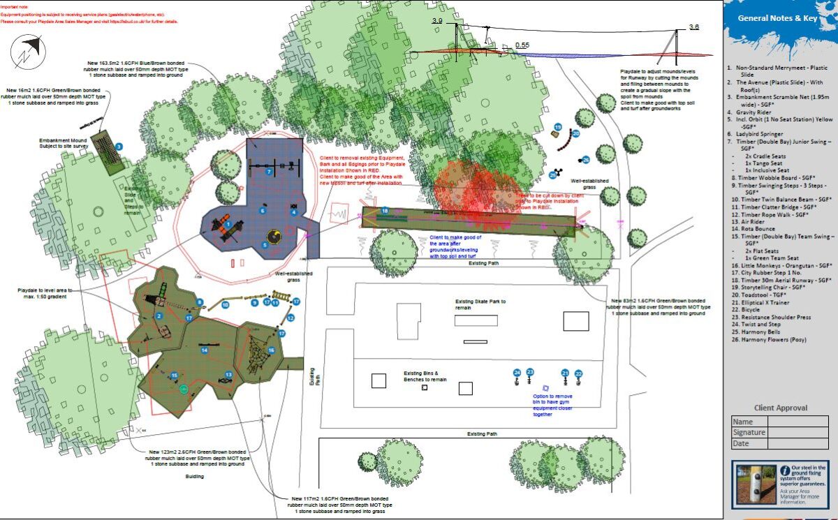 Ground plan of playpark