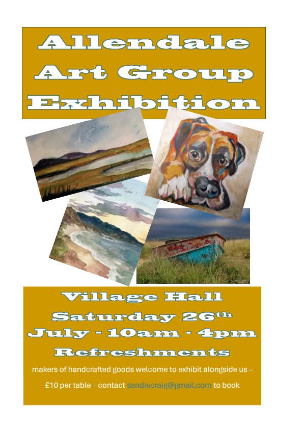 Art Club Exhibition and craft sale, with refreshements @ Main Hall, Small Hall,Kitchen